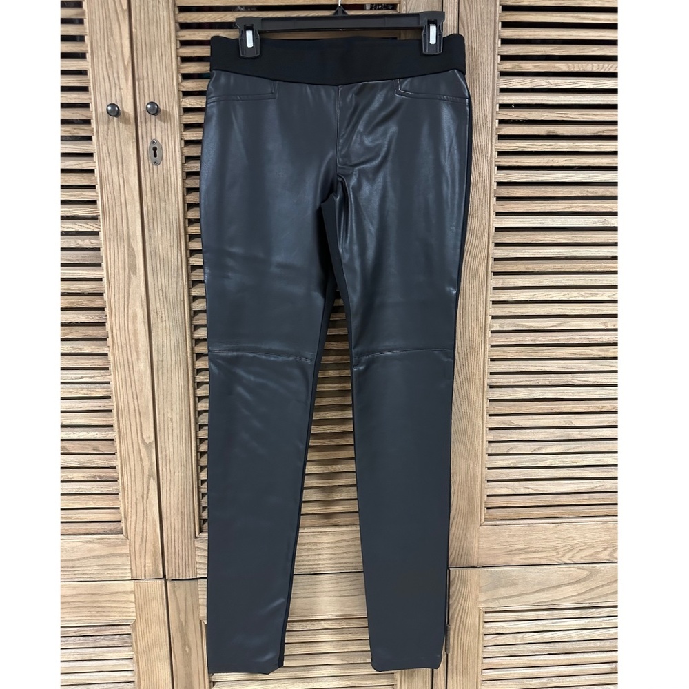 Lauren Ralph Lauren Black Faux Leather Front Skinny Pants Size 2